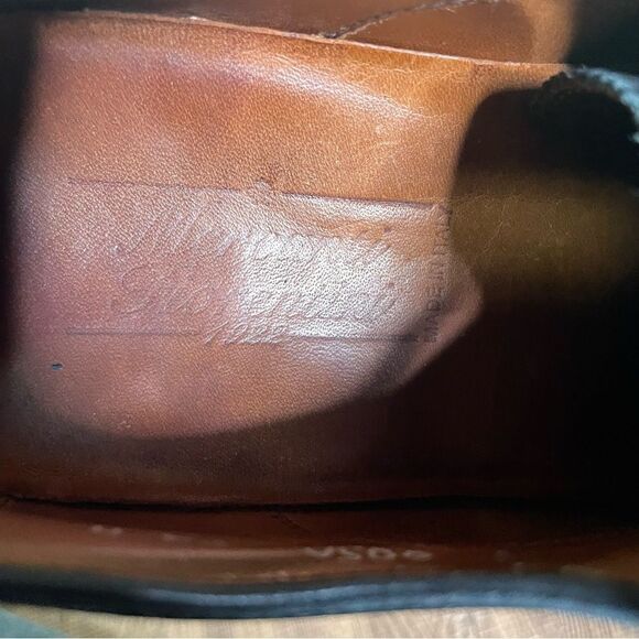Mercanti Fiorentini Mens Size 9.5M Wingtips‎ Cuoio Black Retail $325 Italy - Picture 5 of 11